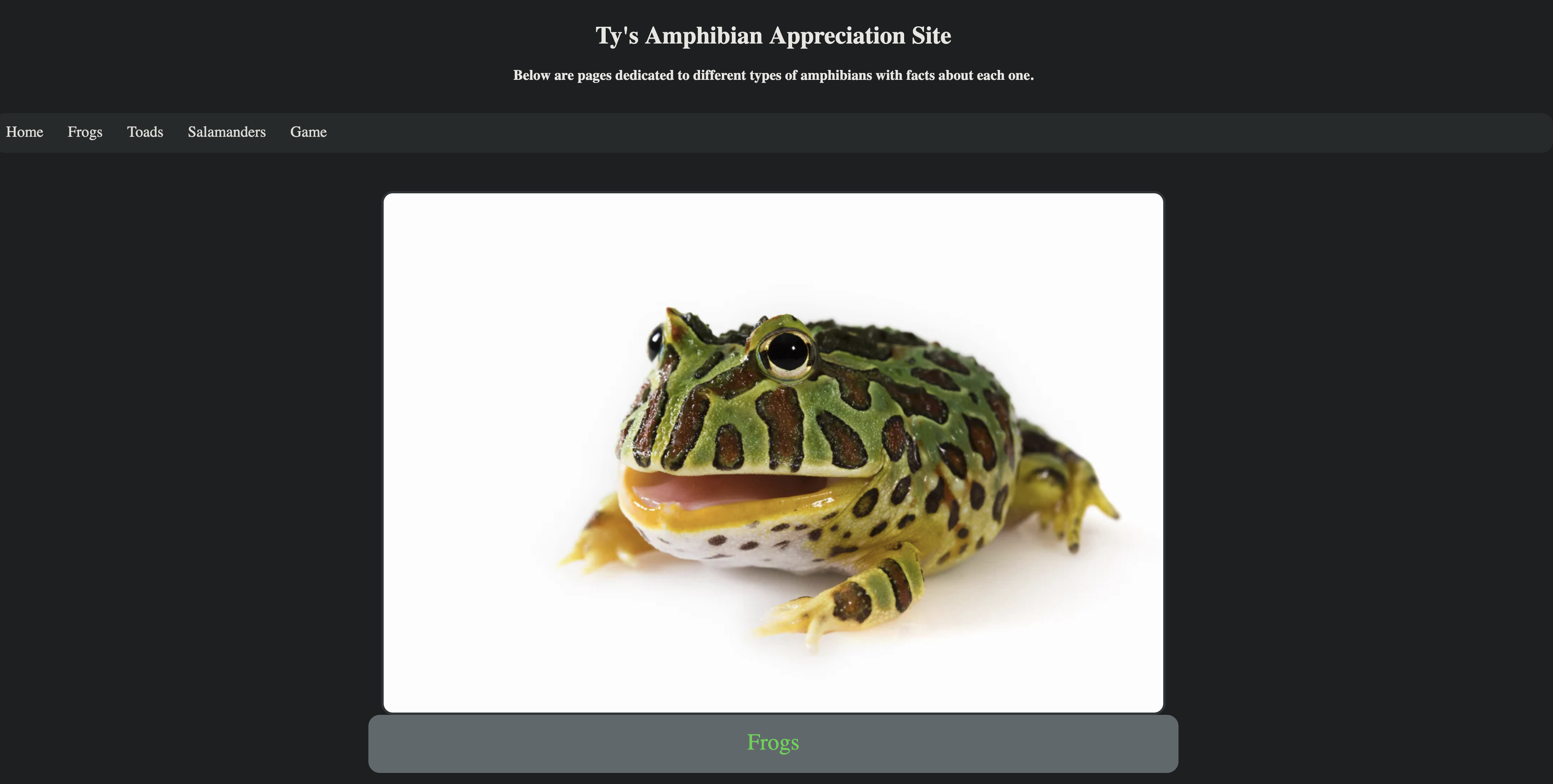 Amphibian Website Project